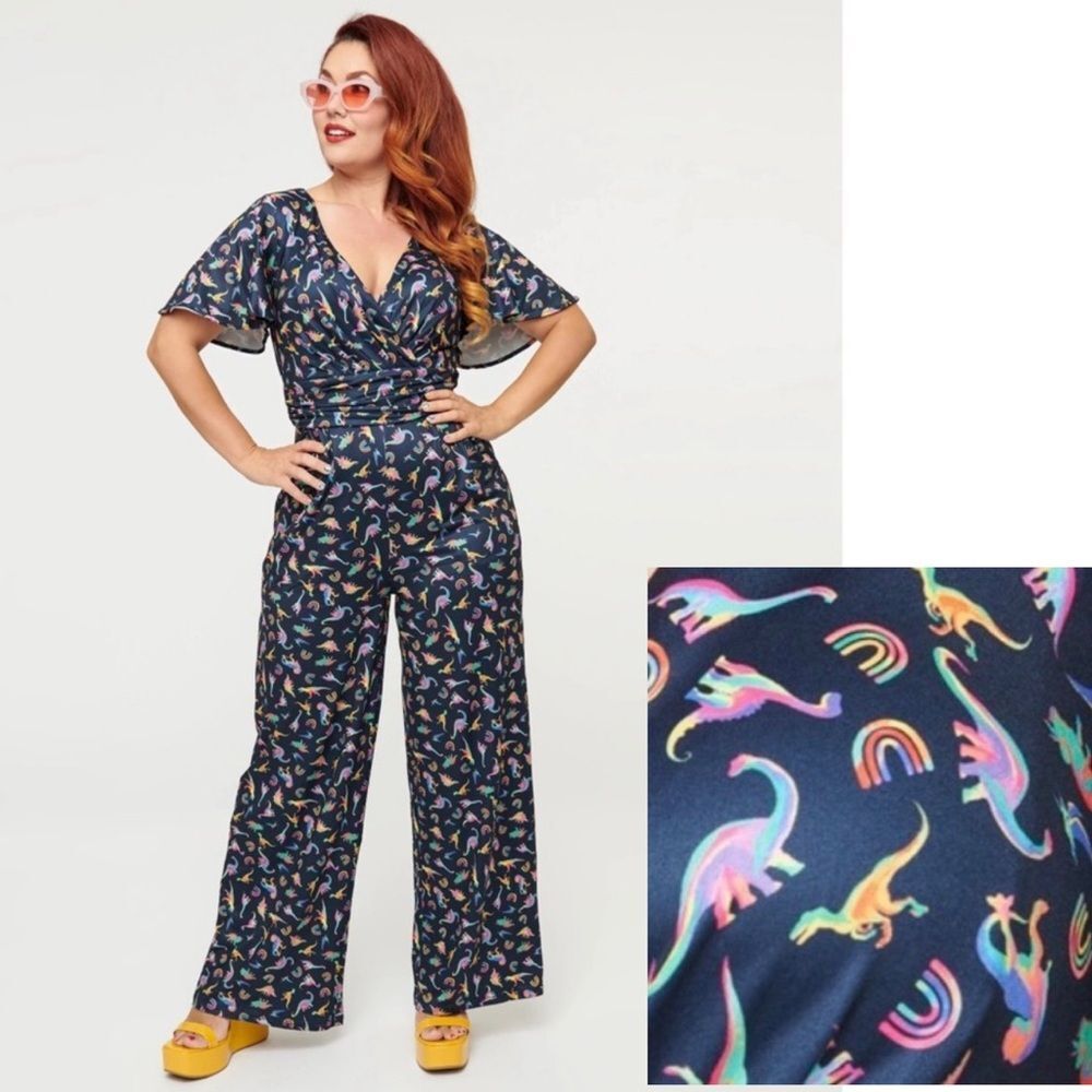 DOLLY & DOTTY Rainbow Dinosaur Wide Leg Jumpsuit 12